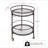 Modern Coffee Round Bar Cart with Tempered Glass Shelves and Gold Locking Casters