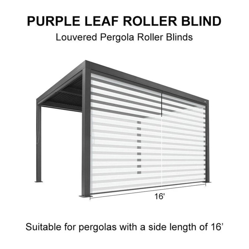 Abat-jour rétractable à persiennes mauve à motif de pergola à persiennes mauve, cadre gris, pergola non incluse