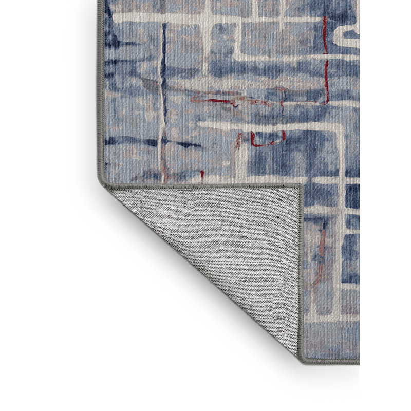 Machine Washable Gray Area Rug, Rectangle 7' x 9'