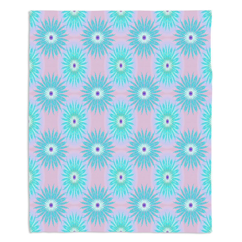  Jeté Spikey, l 68 po x L 80 po, Bleu / gris / blanc