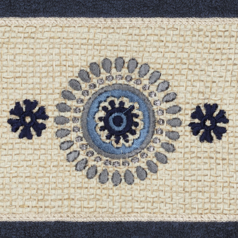 Serviette de bain en coton turc Isabelle, Bleu minuit