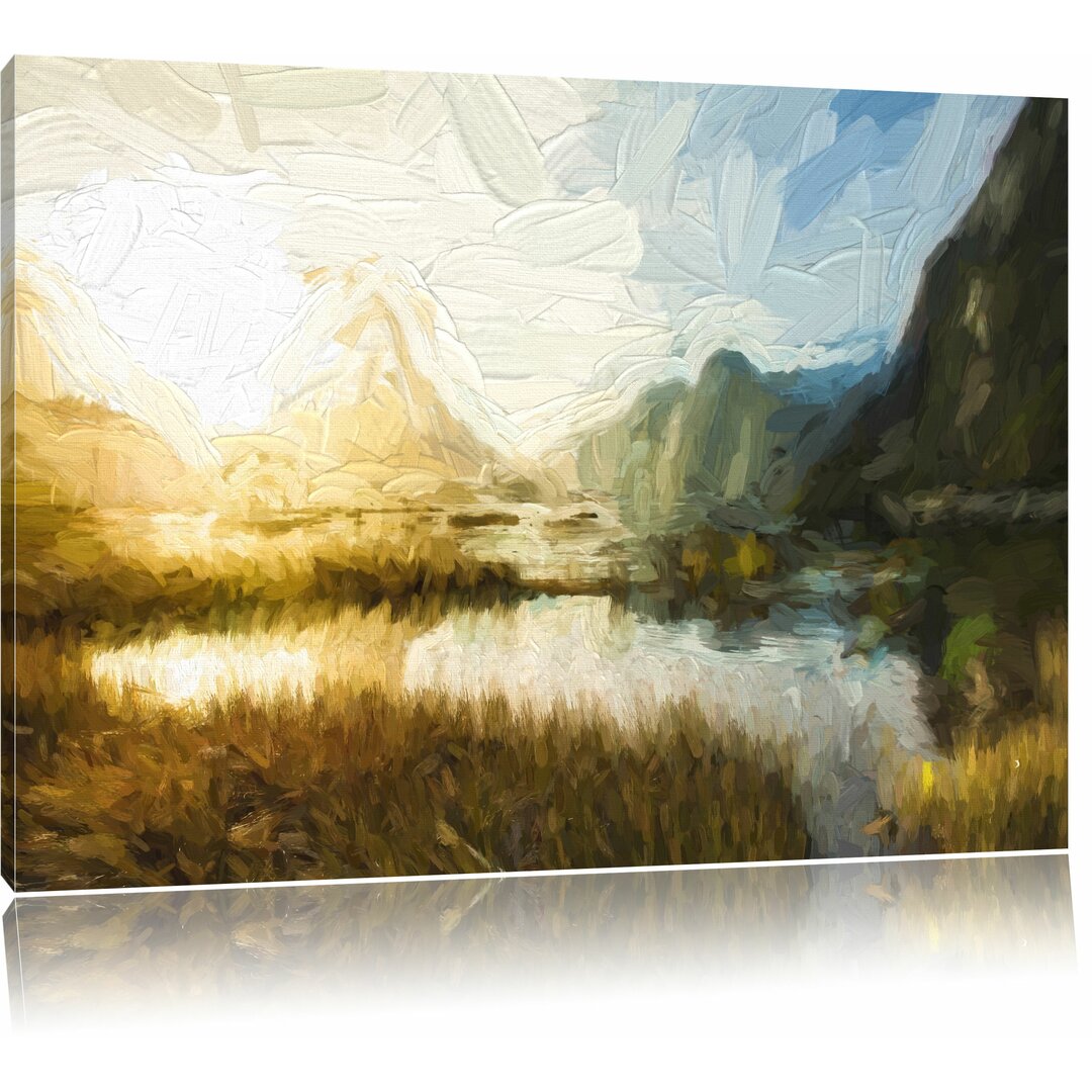 Leinwandbild "Milford Sound Neuseeland", Grafikdruck