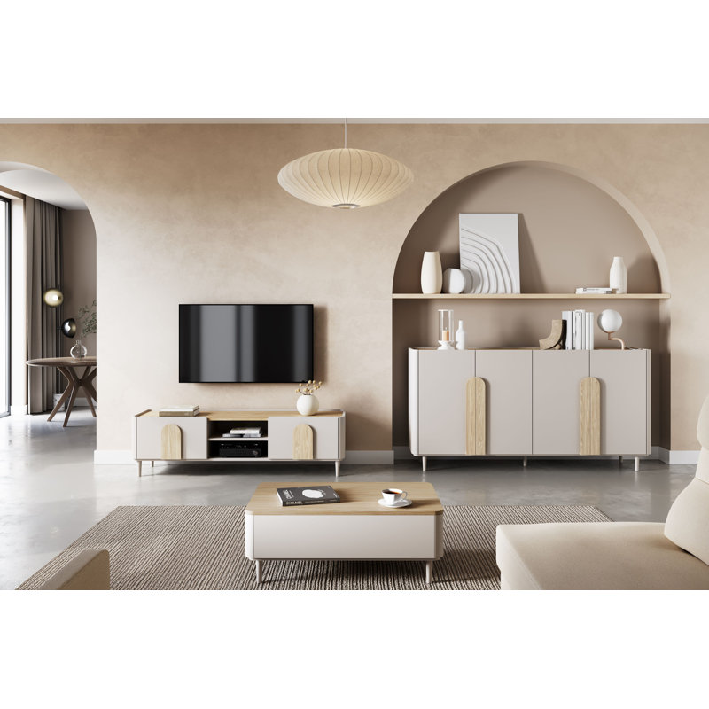 Sadeen 200cm Sideboard, Beige/Light Oak