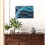 Tressé bleu rivière abstrait paysage serein dramatique, impression d'art mural-503160840