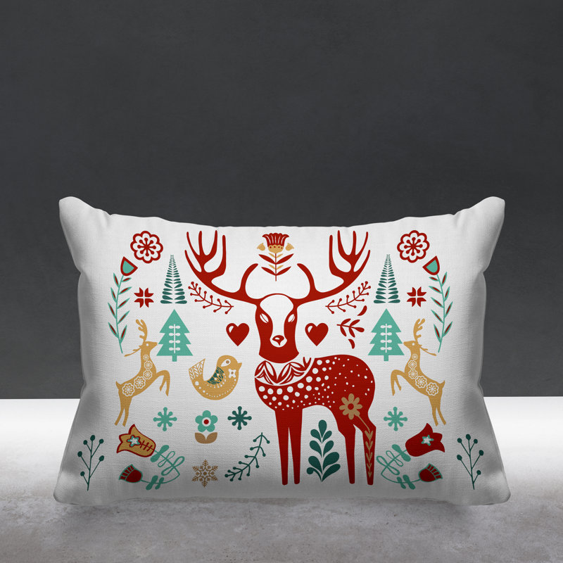 Coussin décoratif intérieur / extérieur Scandinavian Christmas, Rouge