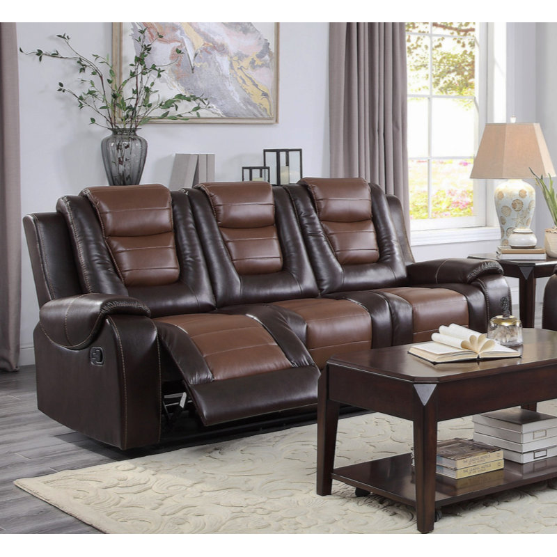 Ensemble de canapé de luxe avec revêtement inclinable, Brun