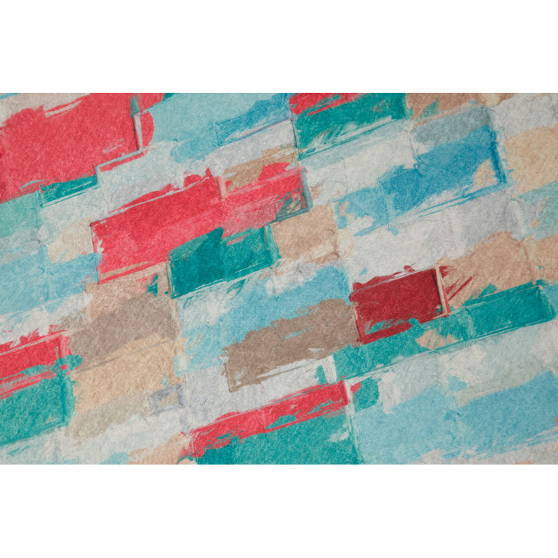 Soft Hall Carpet 2.6 x 4.9 Feet | 100% Polyester, 0.04 in Pile Height | Antibacterial, Non-Slip Underside | Woven with 3D Digital Printing | Machine Washable | Durable & Stylish for Entryways & Living Rooms