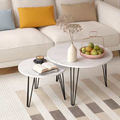 27.56'' Round Nesting Coffee Table Set Of 2