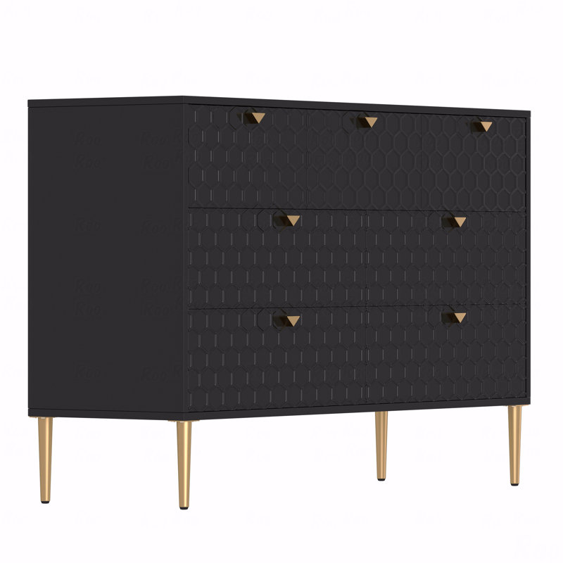 Armoire de rangement moderne à 7 tiroirs: Organisateur en bois massif, Noir
