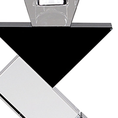 14 Hand Crafted Crystal Pair Of Black Accent Candlesticks 14 Hand Crafted Crystal Pair Of Black Accent Candlesticks