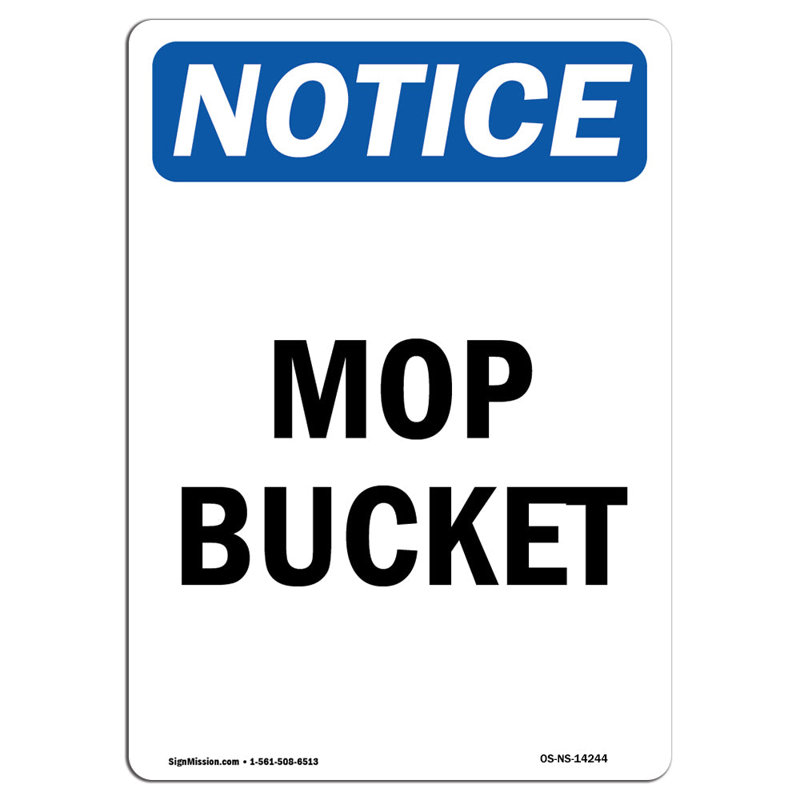 Mop Bucket Sign