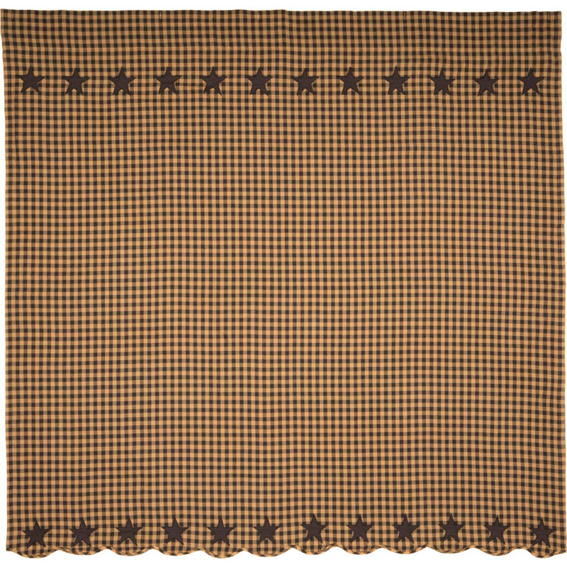 Mancheer 100% Cotton Checkered Shower Curtain, Black