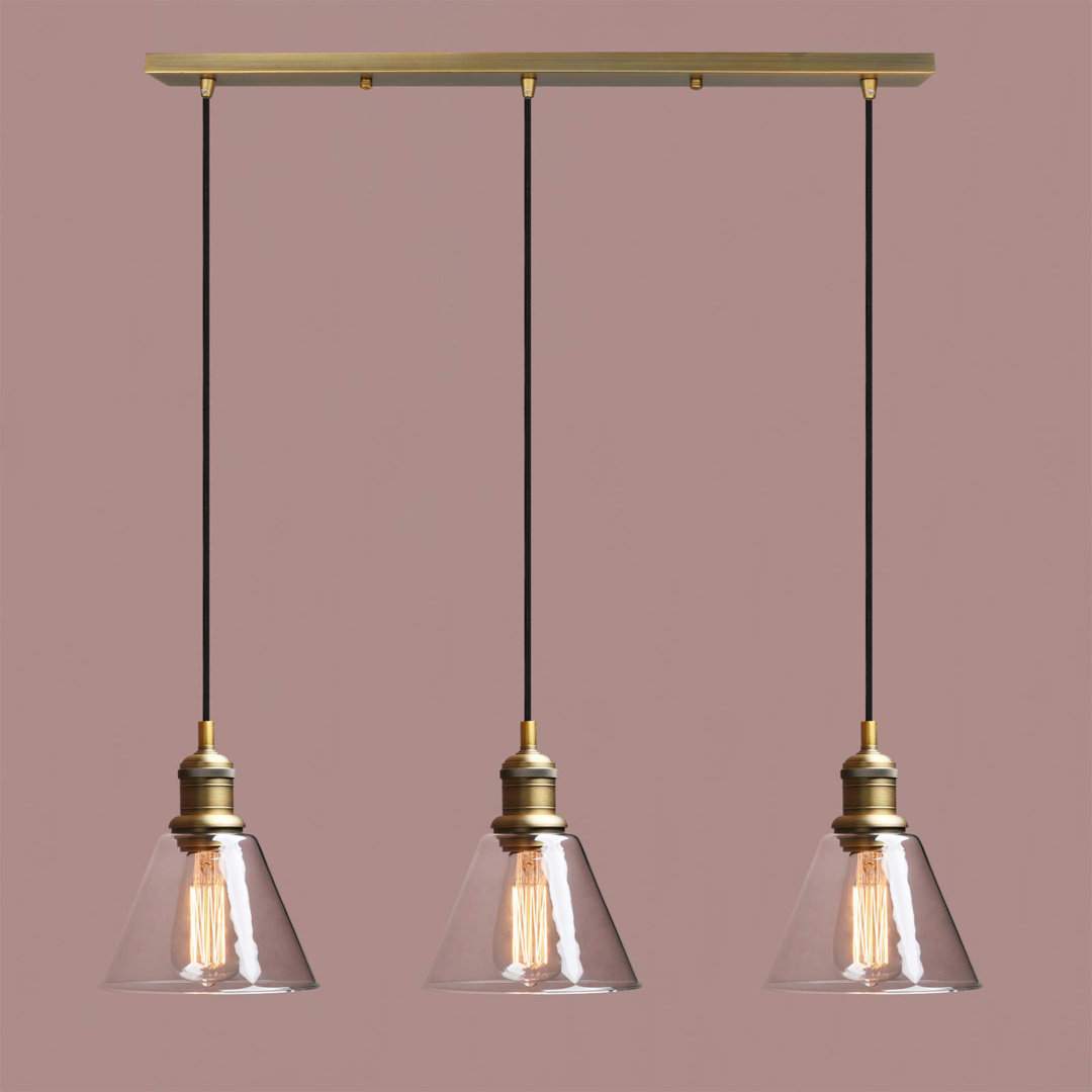 3 - Light Kitchen Island Cone Pendant