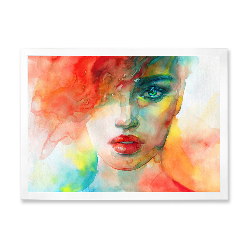 Mannequin avec maquillage Vivid IV - décoration murale sur toile glam, H 34 po x l 44 po x P 1,5 po, Cadre photo blanc