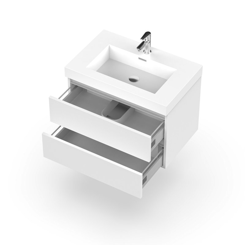 Ensemble de meuble-lavabo mural simple 24 po Valentino