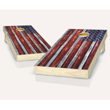 2' x 4' American Flag Solid Wood Cornhole Set with Bags