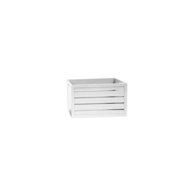 Caisse en bois manufacturé, Blanc, H 9,5 po x l 16,5 po x P 10 po