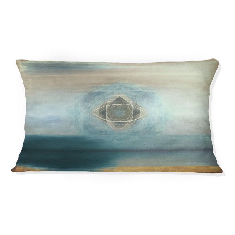 Sacrée géométrie dans des tons de couleur rétro V - Coussin décoratif à imprimé géométrique abstrait