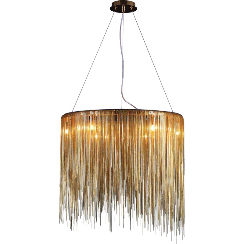 Brendis 8 - Light Dimmable Drum Chandelier, Gold