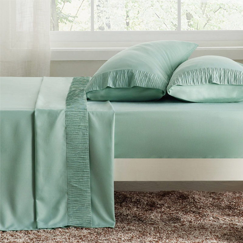 Bedsure Polyester Microfiber Sheet Set Hotel Luxury Sheets, Easy Care Cooling Bed Sheet Set 84GSM(80" x 95")GentleSoft™️