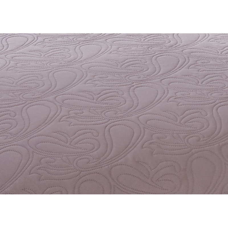 Pesmes Polyester Paisley Bedspread with Pillow Shams, 230 x 250 cm Bedspread - 2 Shams, Mink