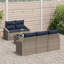 Ensemble de canapé de jardin manuel 6 pièces gris et bleu marine 55 x 55 x 37 cm