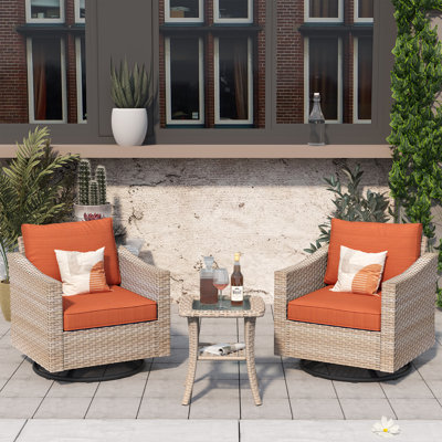 Daimyan Swivel Wicker Outdoor Lounge Chair -  Red Barrel StudioÂ®, 2D6E0421E6D348799138BA5EED3678F3