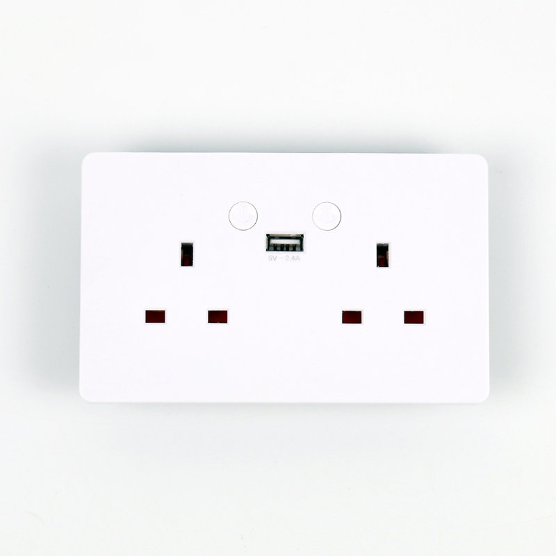 Ener-J Smart WiFi 13A Twin Wall Socket with Type C Port White 250V