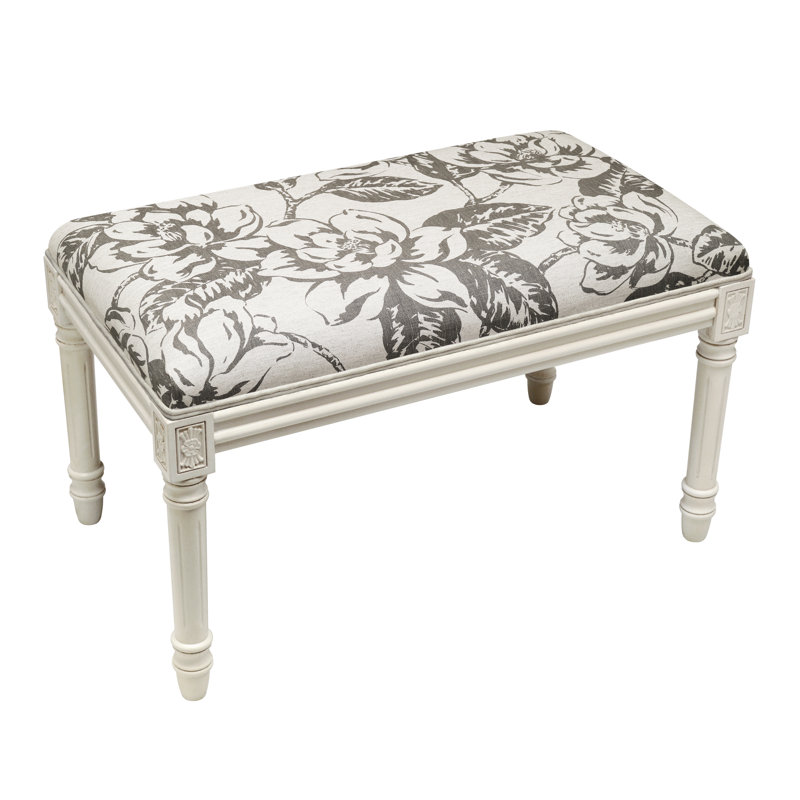 Georgeanna Linen Blend Upholstered Bench, Gray