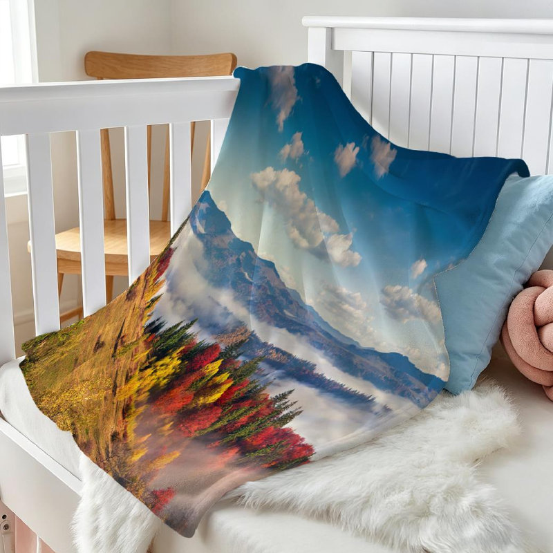Jeté en molleton orange ultra doux, imprimé d'un côté coloré, Throw 30" x 40"