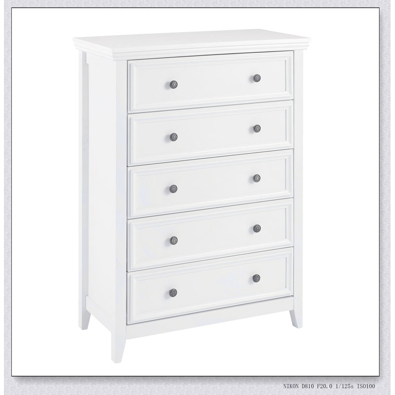 Commode à cinq tiroirs, Blanc