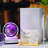 3D Laser Engraved Earth Crystal Ball with Multicolor LED Light Base