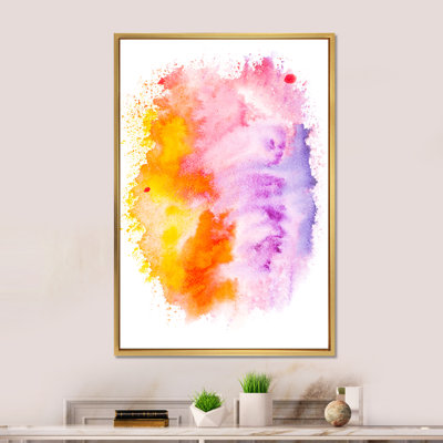 Nuage de peinture mauve et jaune - œuvres d'art sur toile modernes et contemporaines