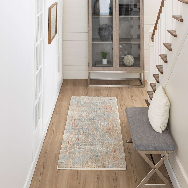 Karastan Bellisima Woven Polyester Abstract Beige/Cream Area Rug, Runner 2'7" x 	7'3"