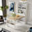 Buffet With Hutch And Foldable Dining Table, Storage Shelves, Side Hooks And A Cabinet With Sliding Doors-1561551915-1561551927