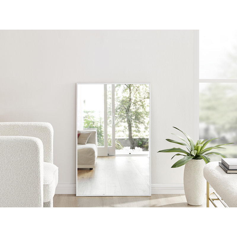 Miroir mural Alcantera, 39,4 po x 26 po, Blanc lustré