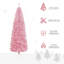 Sapin de Noël artificiel mince de 7 pi avec 818 pointes réalistes, rose