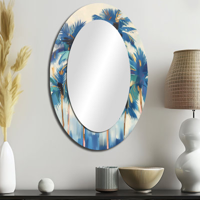Miroir mural tropical bleu et doré en Californie
