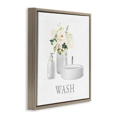 «Wash Hands», art mural encadré flottant