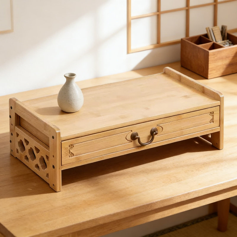 Table d'autel en bambou fabriquée à la main avec tiroir