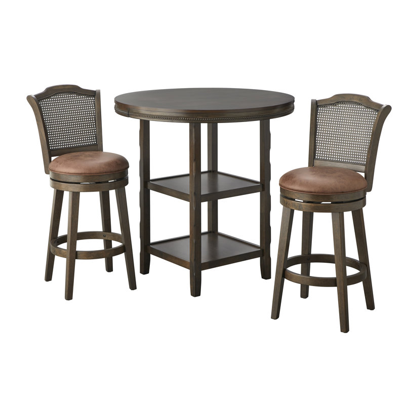 Dealtae Pub Set, 3 Pieces: Table, 2 Chairs