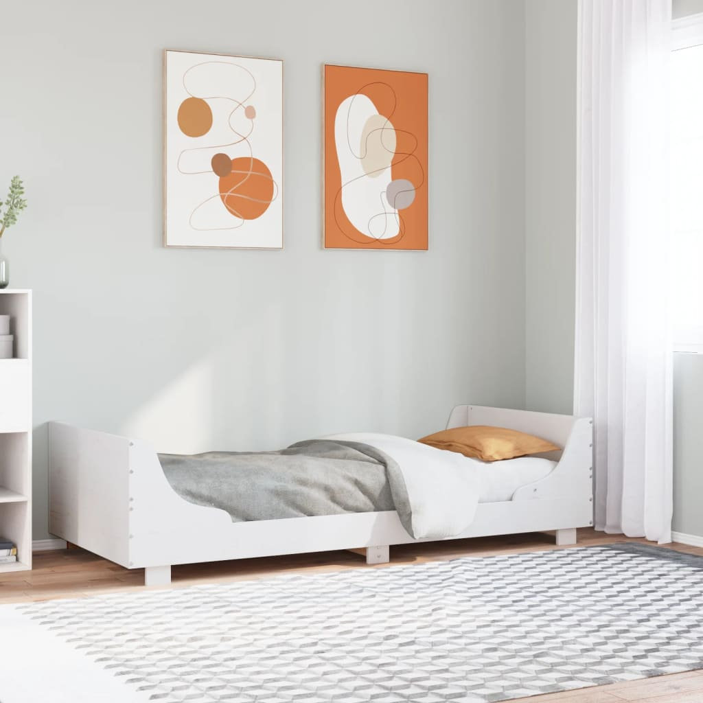 Vidaxl Bed Frame With Headboard White 75X190 Cm Small Single Solid Wood Pine - Image 3