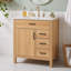 Meuble-lavabo autoportant avec lavabo en céramique, quatre tiroirs à fermeture en douceur et support de rangement pour porte