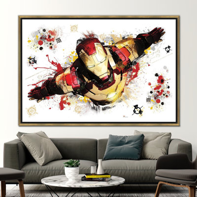 Iron Man Painting, Kids Artwork, Marvel Wall Decor, Kids Room Printed, Iron Man Poster, Cartoon Artwork, Children Wall Decor,
