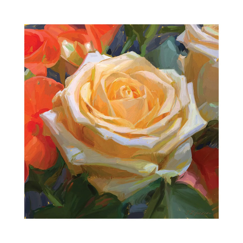Rose 1 Piece Wall Art on Canvas, 66.04 cm H x 66.04 cm W x 1.91 cm D, Wrapped Canvas