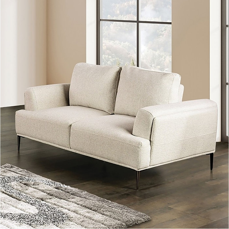 Perpetue Loveseat, Beige Chenille