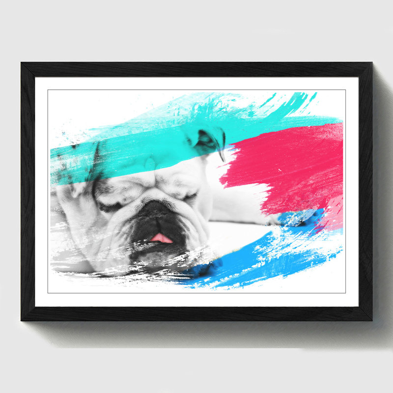 White British Bulldog Framed Art - Framed Print