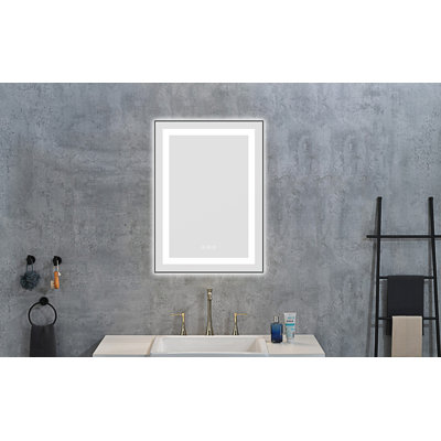 Miroir de salle de bain 20 "x 28" à DEL avec façade et rétroéclairage