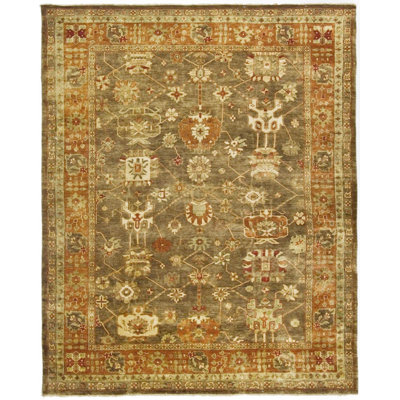Oushak Oriental Hand-Knotted Wool Brown/Rust Area Rug
