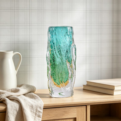 Vases de table carrés/rectangulaires transparents à glaçure colorée bleu, vert, jaune